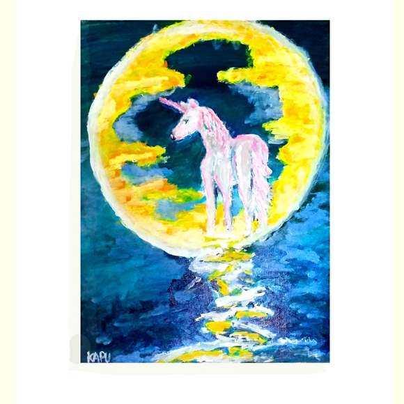 Unicorn Gallery Wrap Art by KAPUartStudio 12x 16 " - Picture 1 of 2